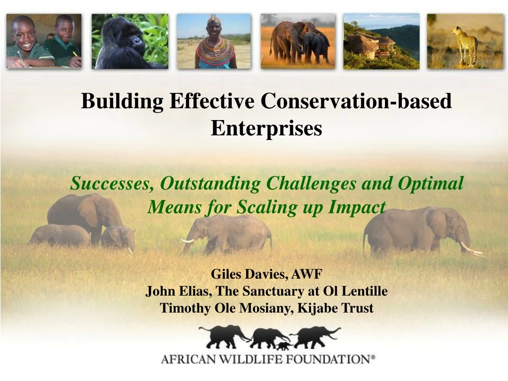 building effective conservation based enterprises