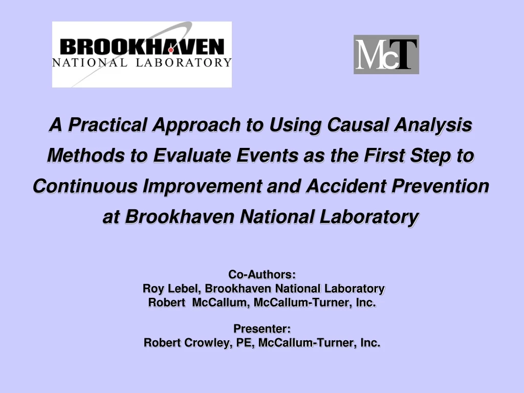a practical approach to using causal analysis