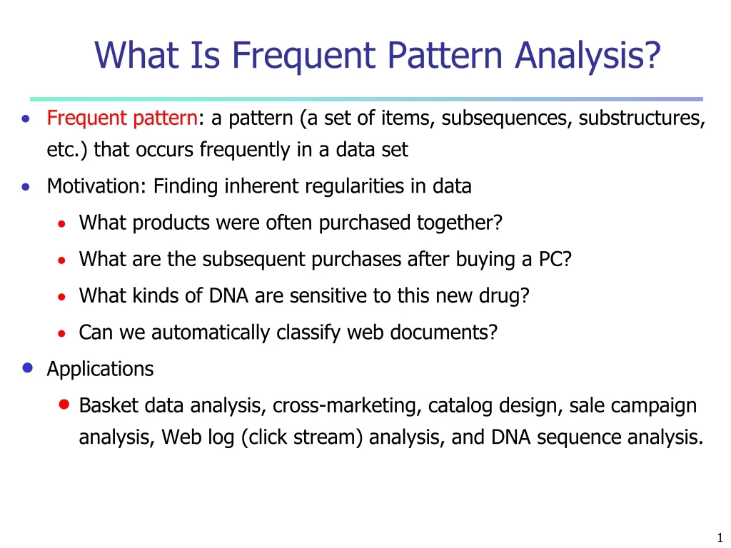 what is frequent pattern analysis