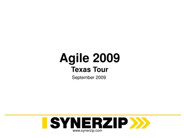 Agile 2009 Texas Tour