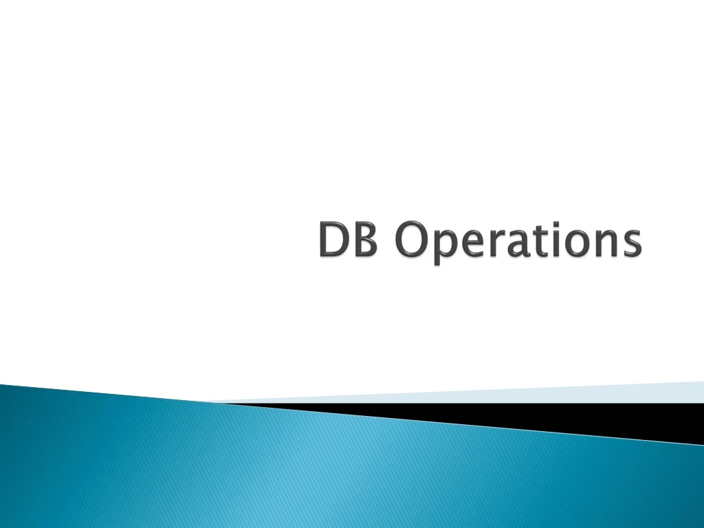 db operations