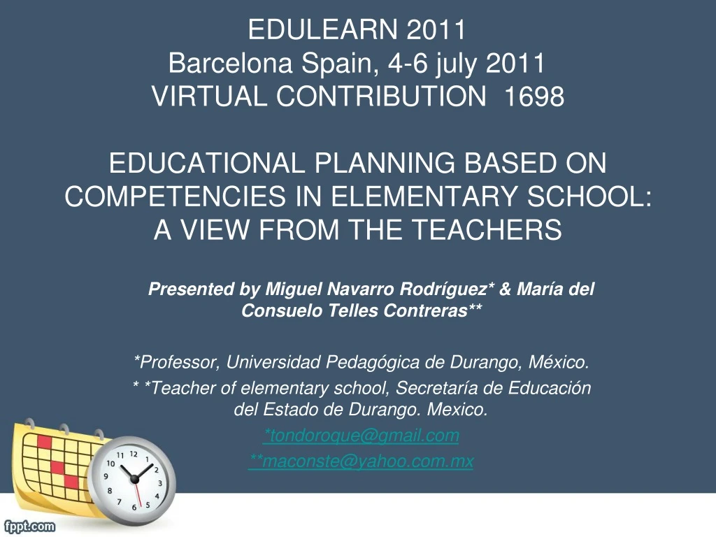 edulearn 2011 barcelona spain 4 6 july 2011
