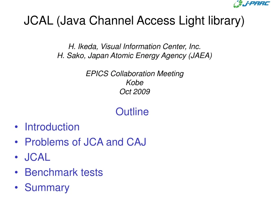 jcal java channel access light library h ikeda