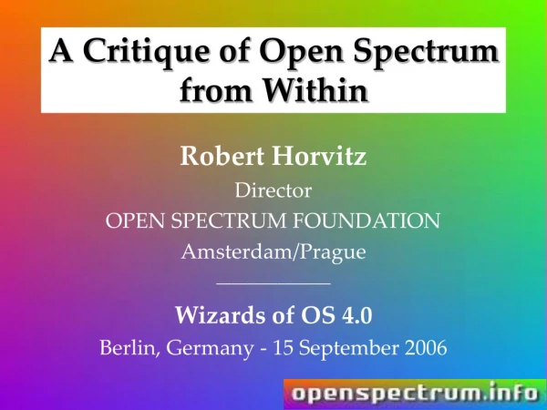 A Critique of Open Spectrum from Within