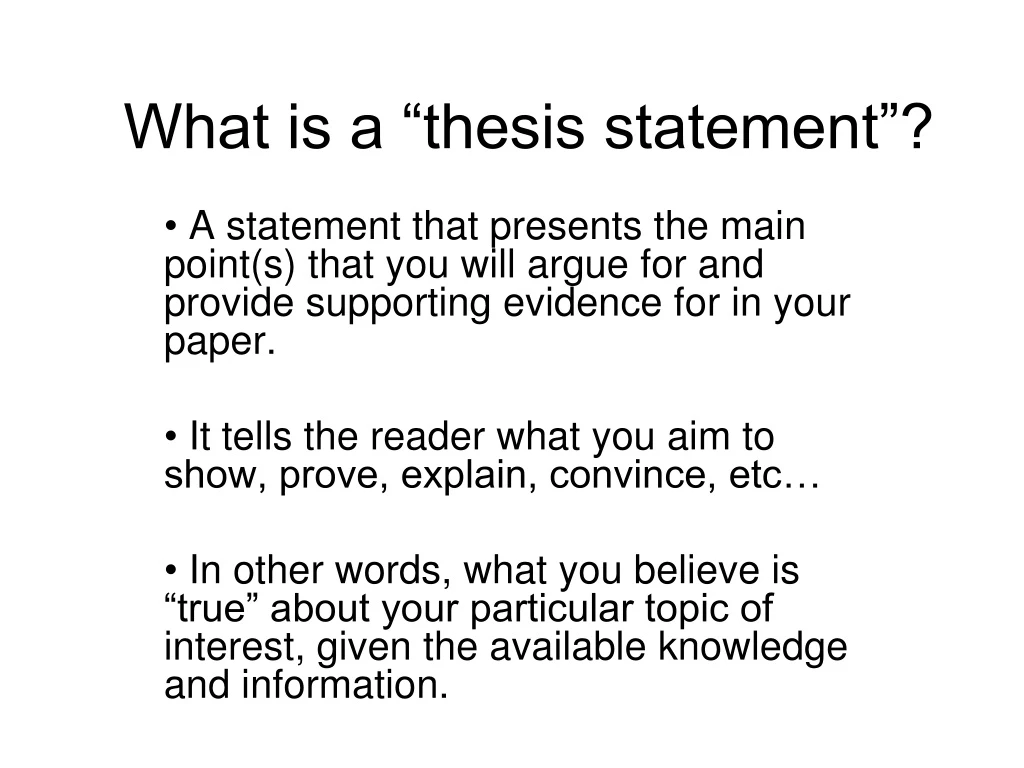 what is a thesis statement