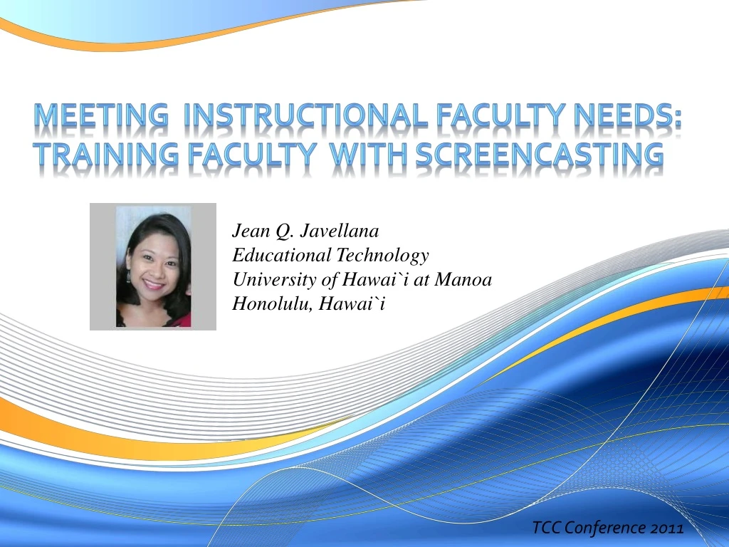 meeting instructional faculty needs training faculty with screencasting