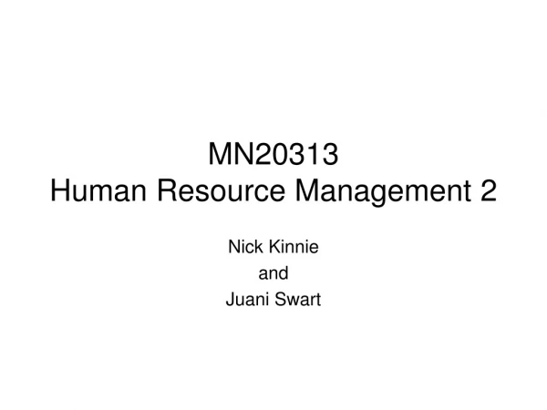 MN20313 Human Resource Management 2