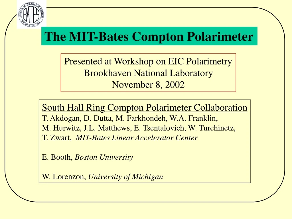 the mit bates compton polarimeter
