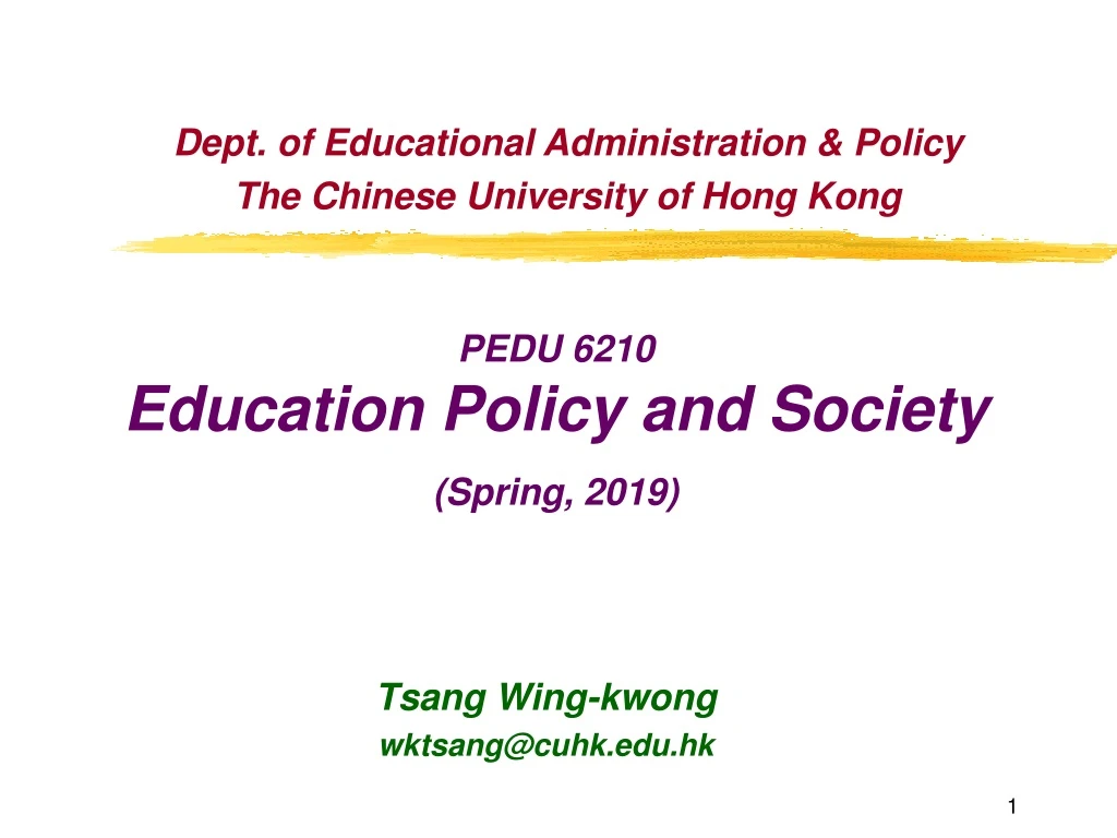 pedu 6210 education policy and society spring 2019
