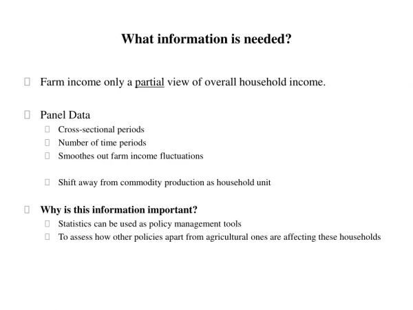 What information is needed?