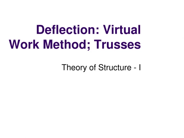 Deflection: Virtual Work Method; Trusses