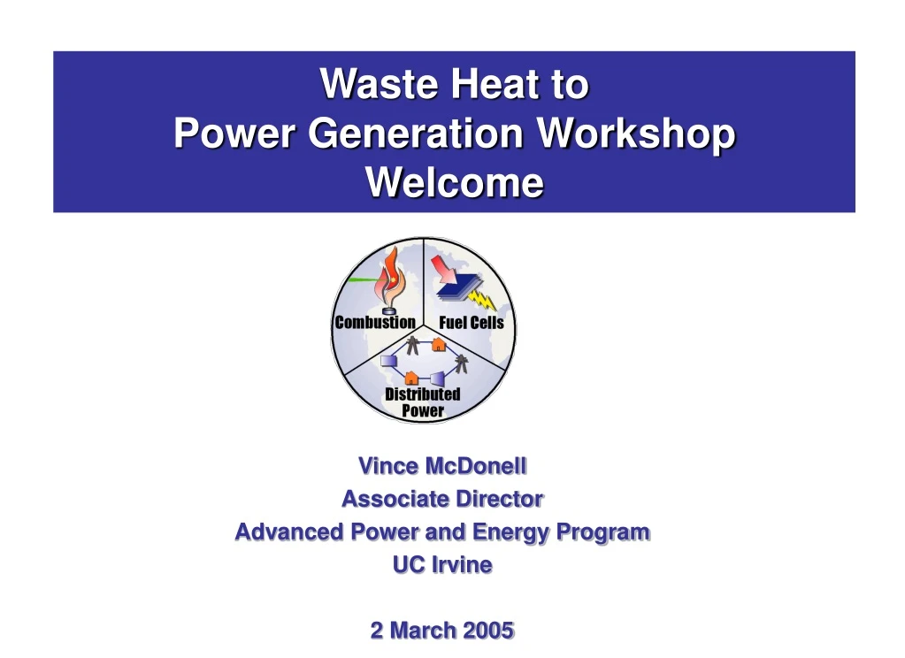 waste heat to power generation workshop welcome