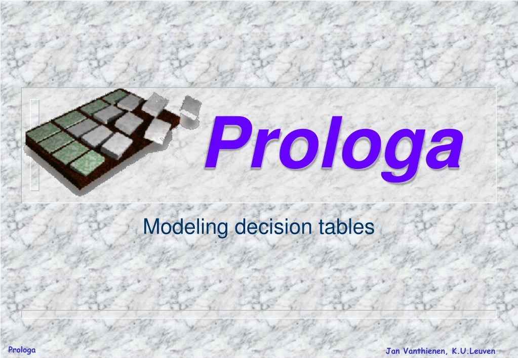 modeling decision tables