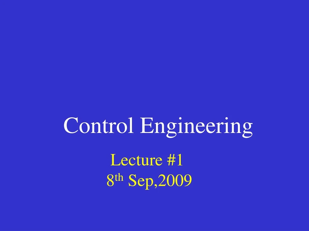 lecture 1 8 th sep 2009