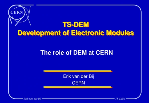 TS-DEM Development of Electronic Modules