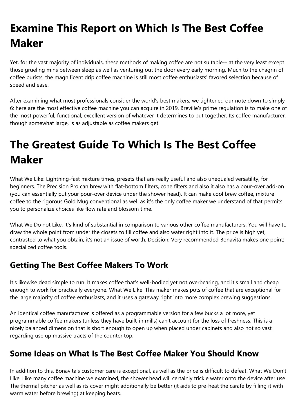 examine this report on which is the best coffee