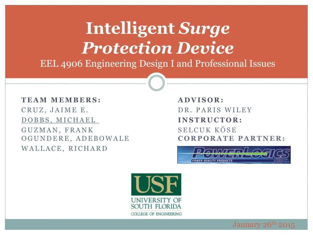 intelligent surge protection device eel 4906 engineering design i and professional issues