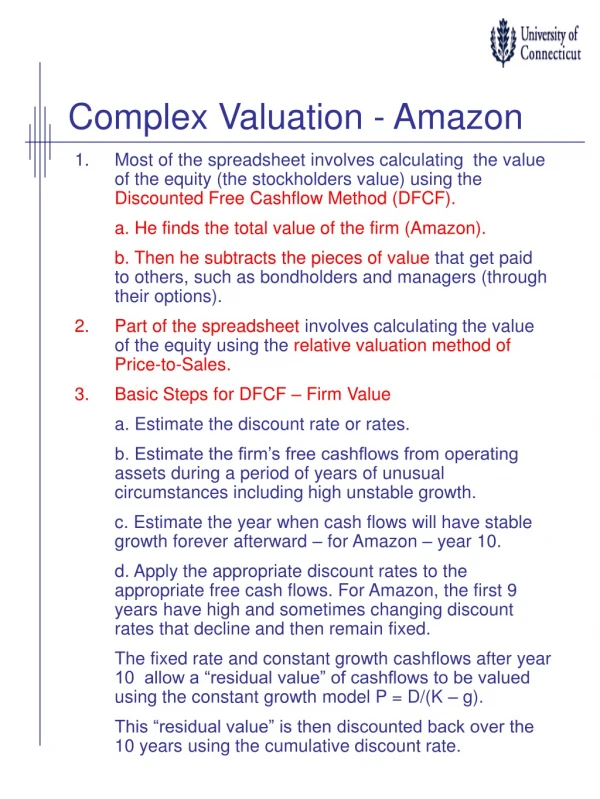 Complex Valuation - Amazon