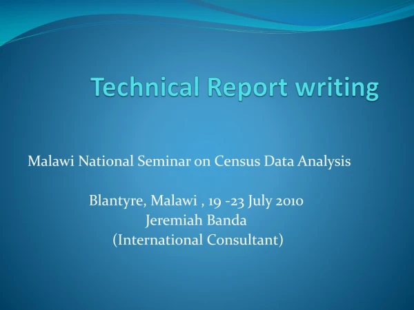 Technical Report writing