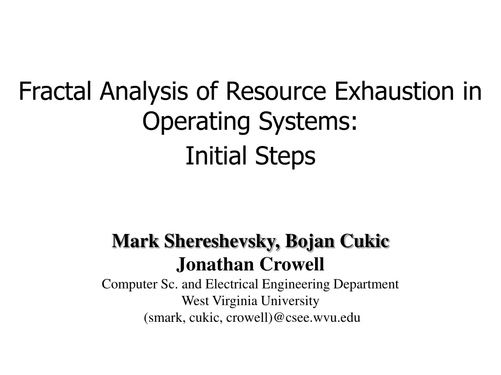 fractal analysis of resource exhaustion