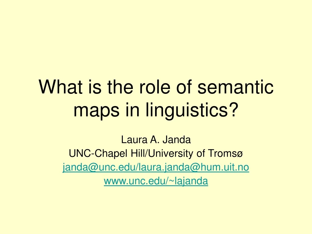 what is the role of semantic maps in linguistics