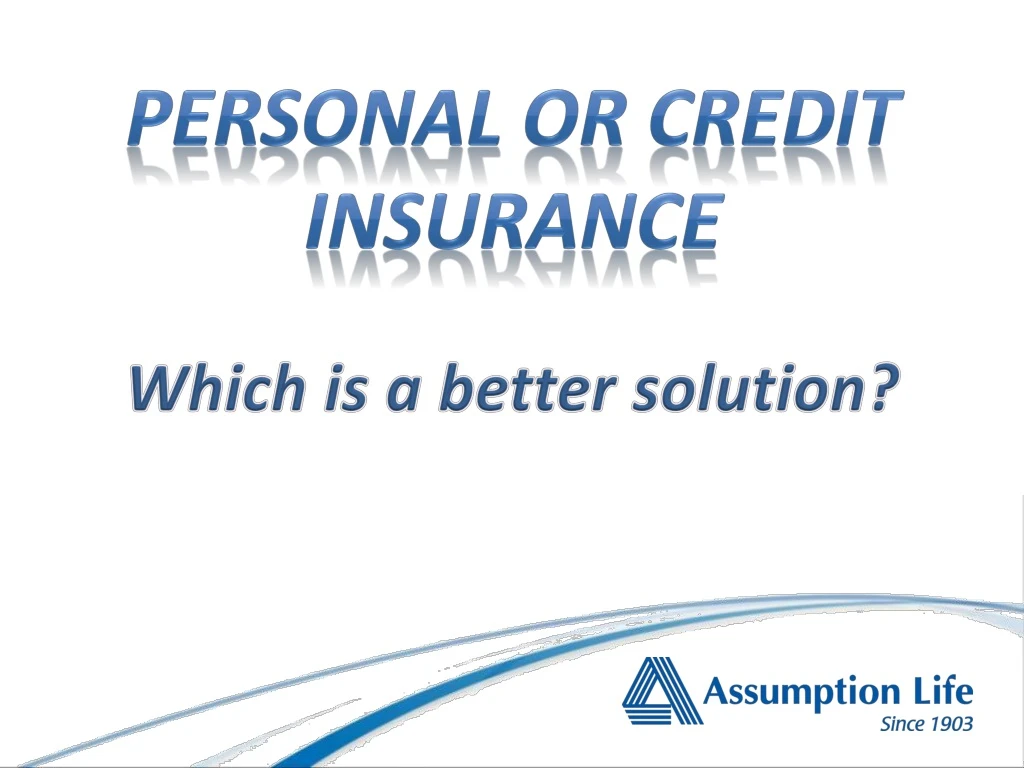 personal or credit insurance