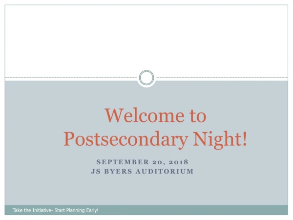 Welcome to Postsecondary Night!