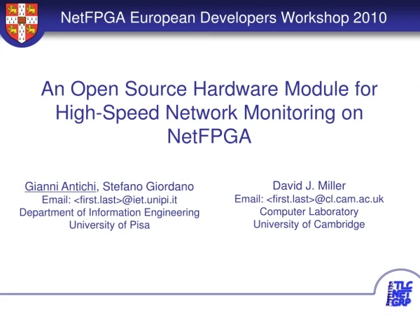 NetFPGA European Developers Workshop 2010