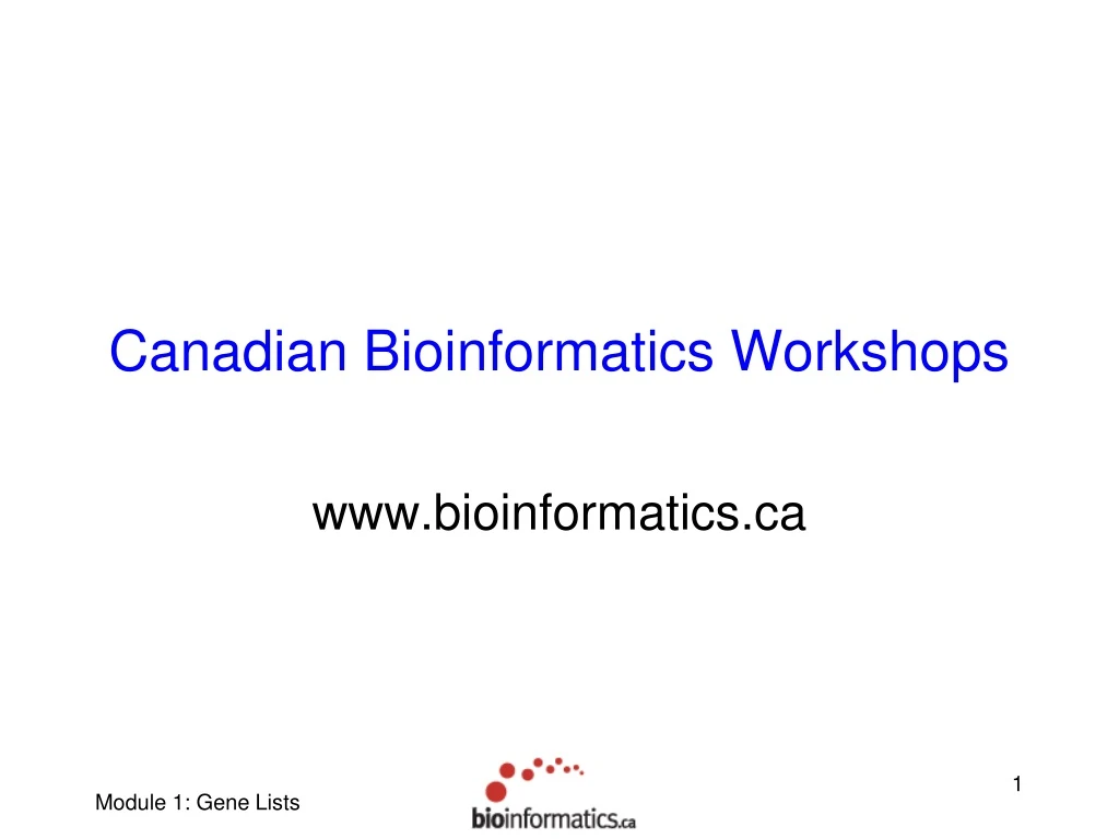 canadian bioinformatics workshops