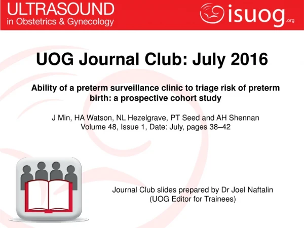 UOG Journal Club: July 2016