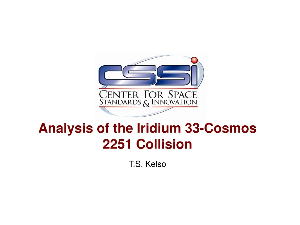 analysis of the iridium 33 cosmos 2251 collision