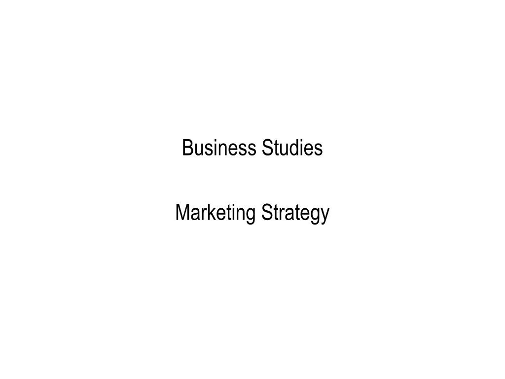 business studies marketing strategy