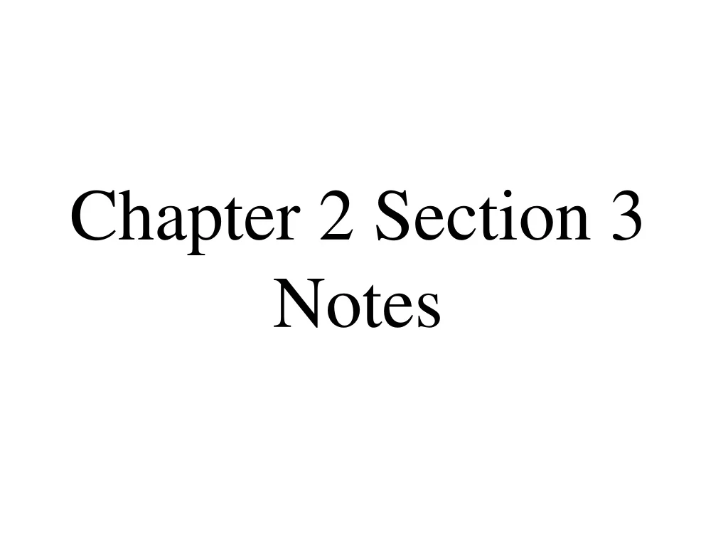 chapter 2 section 3 notes
