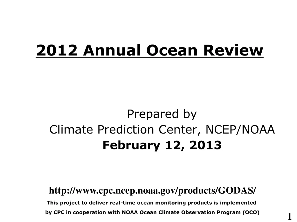 2012 annual ocean review