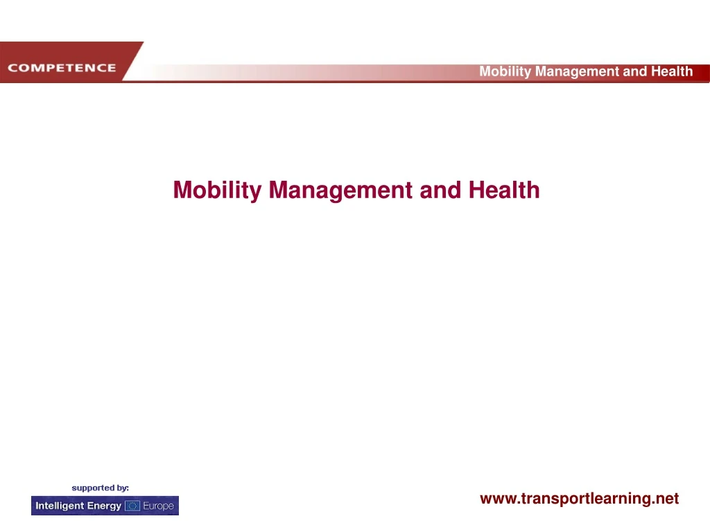 mobility management and health