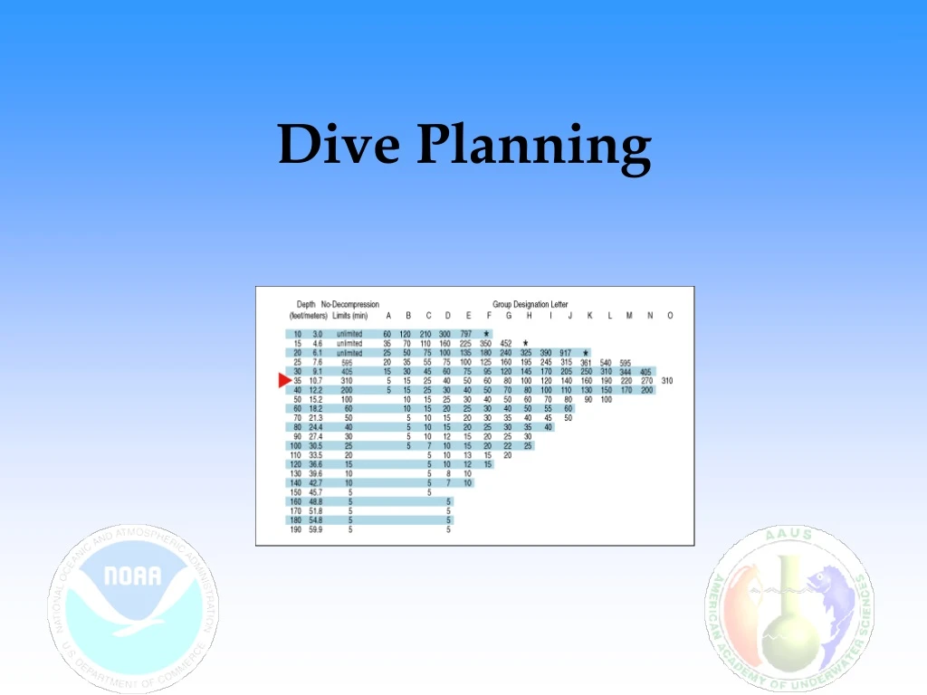 dive planning