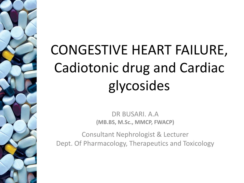 congestive heart failure cadiotonic drug and cardiac glycosides
