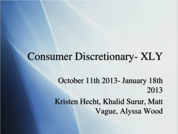 Consumer Discretionary- XLY