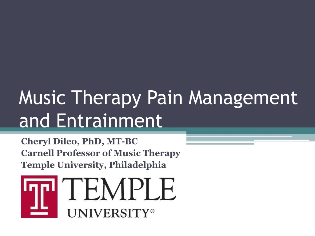 music therapy pain management and entrainment