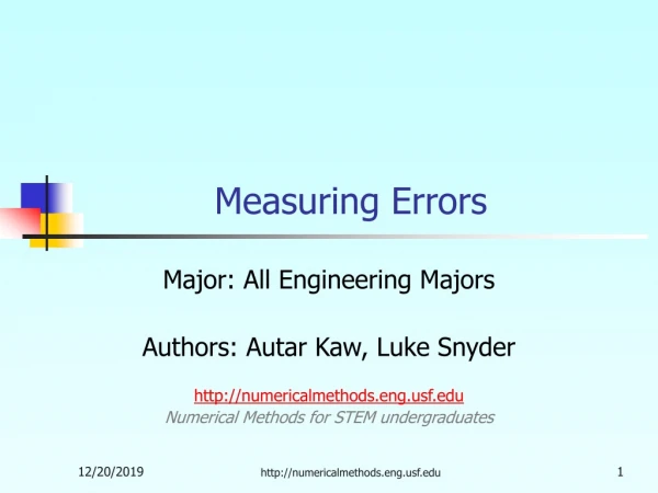 Measuring Errors