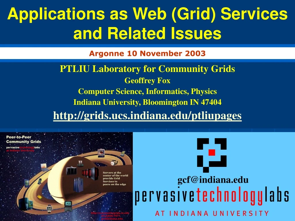 applications as web grid services and related issues