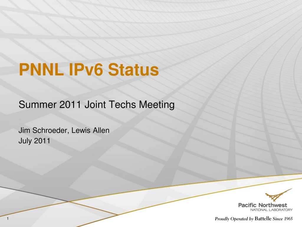 pnnl ipv6 status