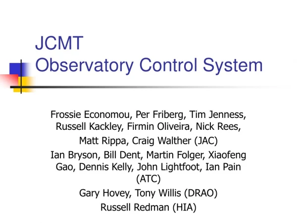 JCMT Observatory Control System