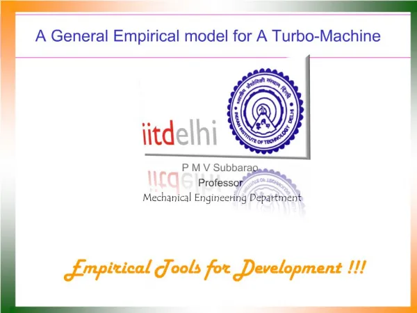 A General Empirical model for A Turbo-Machine