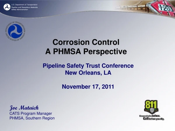 Corrosion Control A PHMSA Perspective