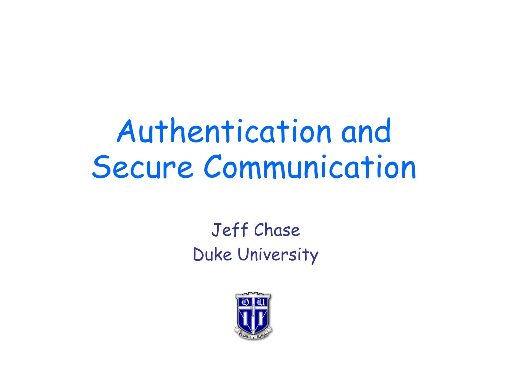 authentication and secure communication