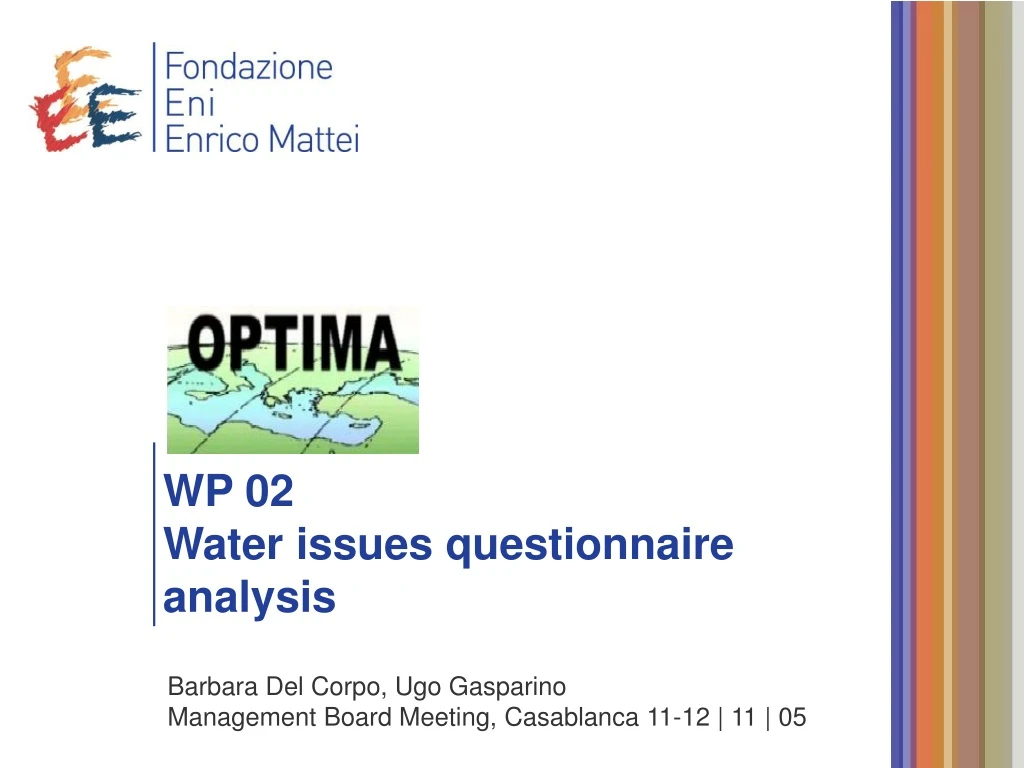 wp 02 water issues questionnaire analysis