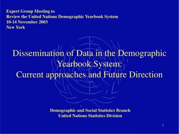 Dissemination of Data in the Demographic Yearbook System: Current approaches and Future Direction