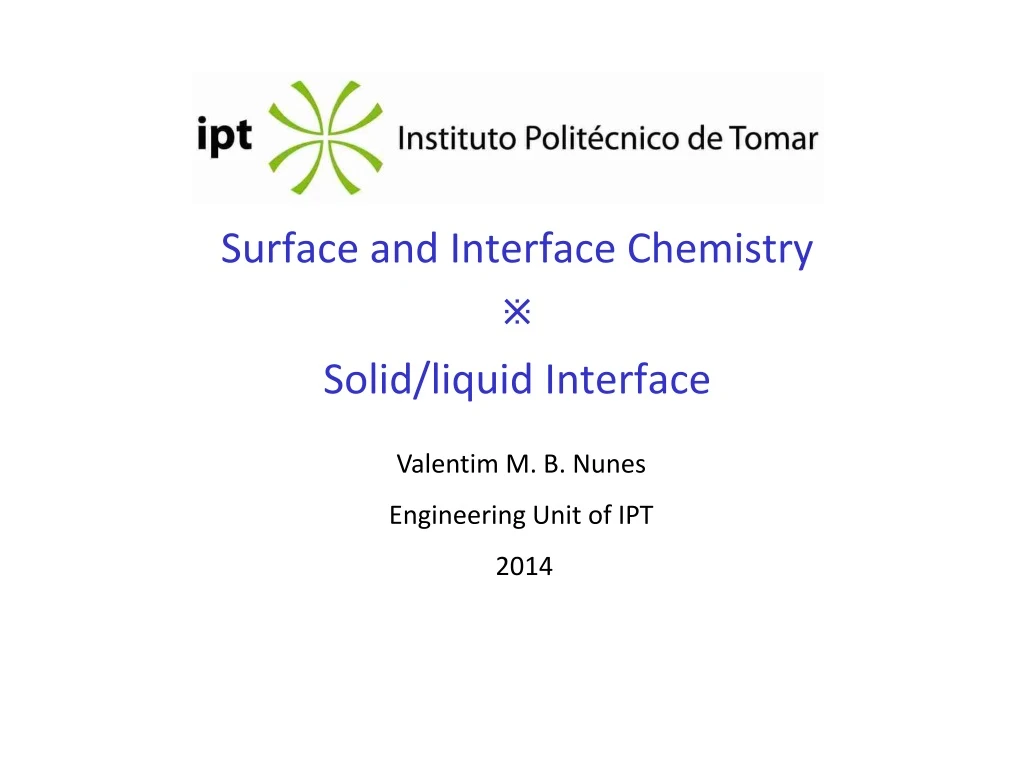 surface and interface chemistry solid liquid interface