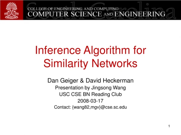 Inference Algorithm for Similarity Networks